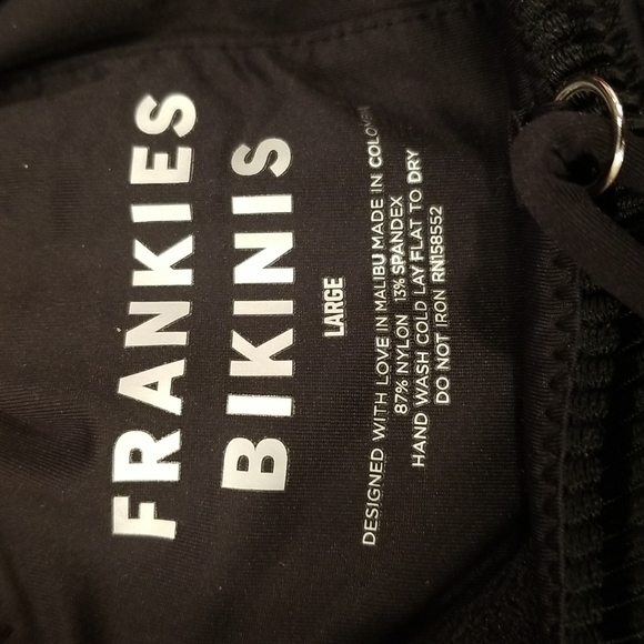 💕FRANKIE'S BIKINIS💕 Anna Ribbed Underwire Bikini Top ~ Black Large L NWT - Picture 9 of 9